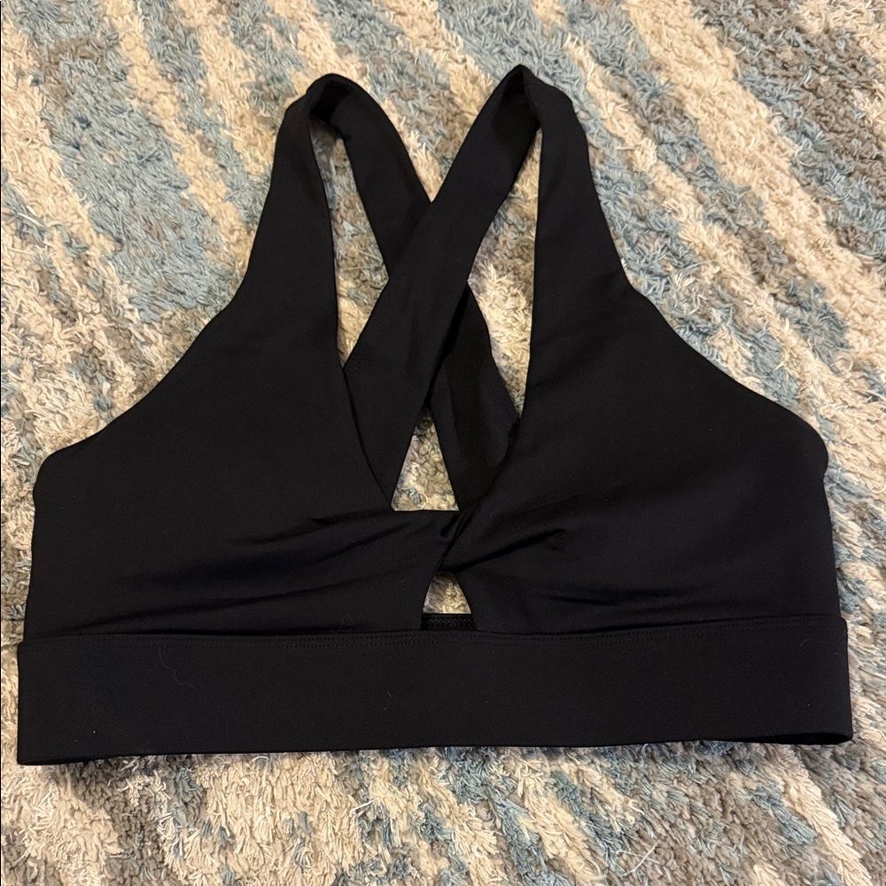 Fabletics Black Cross-Back Sports Bra